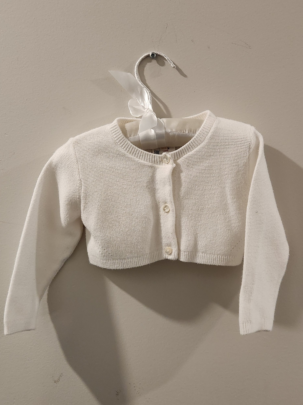 Jacadi Ivory Cropped Knit Cardigan